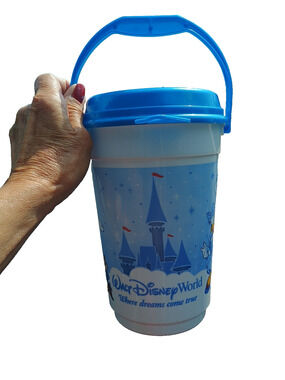 Vtg Walt Disney World Mickey Mouse Snow Day Souvenir Popcorn Bucket w Lid Nice!